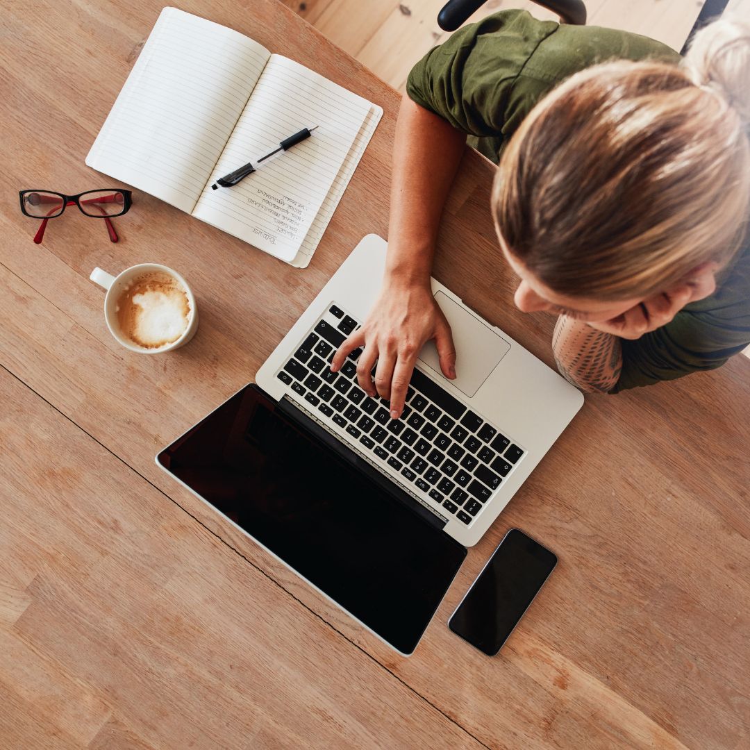 woman using a laptop